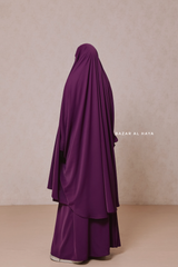 Purple Hoor - Two Piece Jilbab With Skirt- Long & Loose