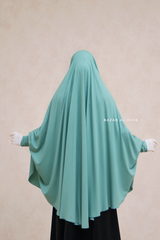 Mint Cotton Abida Khimar With Sleeves - Soft Cotton