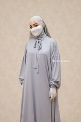 Eliza Silver Cotton Super Soft & Breathable Abaya Dress - Cozy