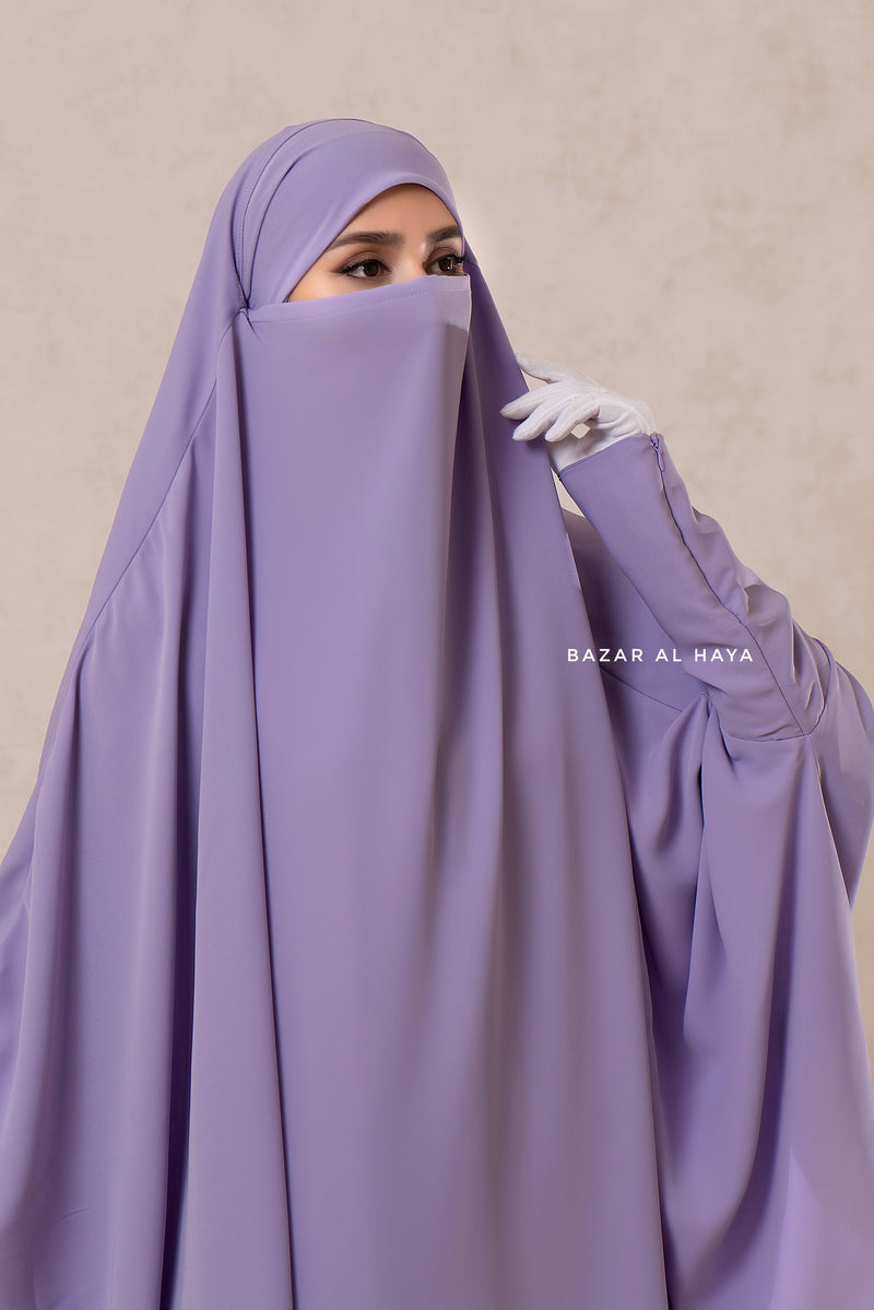 Yasmin Lilac Two Piece Jilbab With Dress & Khimar - Long & Loose Style, Light Soft Breathable Fabric