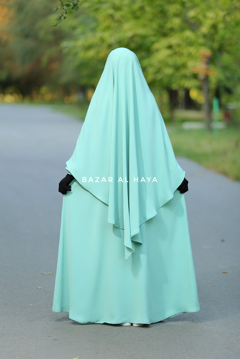 Mint Salam 2 Abaya & Mubarak Khimar Extra Long Set - Nida