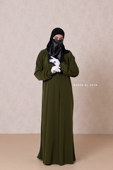 Olive Salam Abaya - Flowy & Relaxed Fit