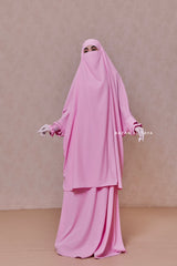 Baby Pink Hoor - Two Piece Jilbab With Skirt- Long & Loose