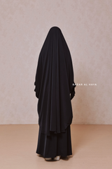 Hoor Two Piece  Black Jilbab With Skirt- Long & Loose