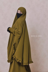 Ibadah Olive Two-piece Jilbab with Skirt, Haj, Umrah & Prayer Set