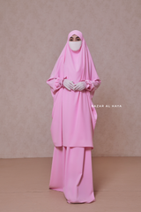 Baby Pink Hoor - Two Piece Jilbab With Skirt- Long & Loose