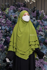 Kiwi Aiza Three Layered Diamond Khimar - Premium Stretch