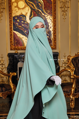 Munawwar Mint Extra Long Triangle Diamond Khimar - Soft Nida