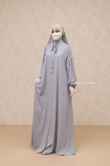 Eliza Silver Cotton Super Soft & Breathable Abaya Dress - Cozy