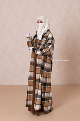 Brown Zada Plaid Shirt Dress In Cotton & Cashmere - Spring/Fall Outfit