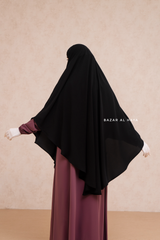 Marwad Maxi Round Diamond Khimar In Black - Crepe, Cotton Extra Long