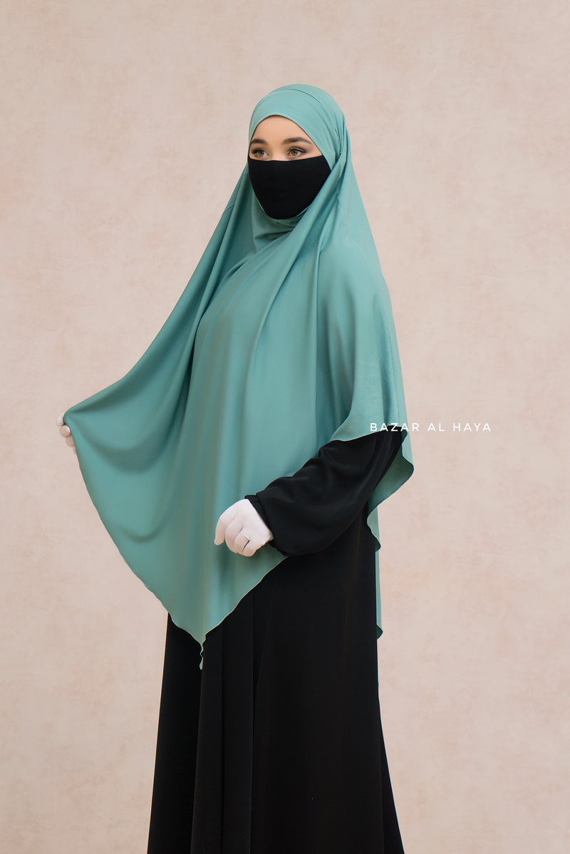 Mint Eliza Long Triangle Diamond Khimar - Soft Cotton