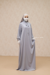 Eliza Silver Cotton Super Soft & Breathable Abaya Dress - Cozy