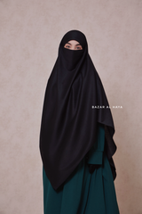 Black Eliza Long Triangle Diamond Khimar - Soft Cotton