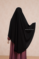 Marwad Maxi Round Diamond Khimar In Black - Crepe, Cotton Extra Long