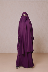 Purple Hoor - Two Piece Jilbab With Skirt- Long & Loose