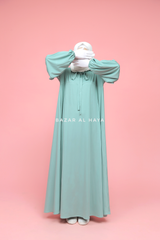 Eliza Mint Cotton Super Soft & Breathable Abaya Dress - Cozy