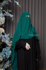 Two Layer Emerald Flap Niqab - Wide & Super Breathable Veil