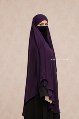 Marwad Maxi Round Diamond Khimar In Purple - Crepe, Cotton Extra Long