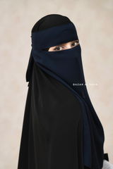 Single Layer Niqab In Dark Blue - Better Breathe