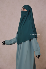 Emerald Cotton Eliza Short Triangle Diamond Khimar - Soft Cotton