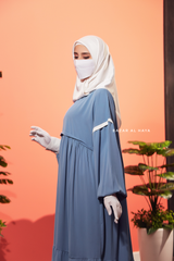 Sky Blue Mubina Tiered Abaya Dress - Loose & Wide In Nidha