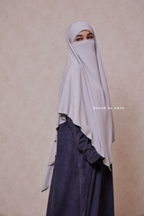 Silver Eliza Long Triangle Diamond Khimar - Soft Cotton