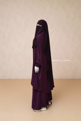 Purple Two Layer Niqab - Wide - Super Breathable Veil