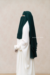 Emerald Two Layer Niqab - Premium Wool Chiffon - Medium