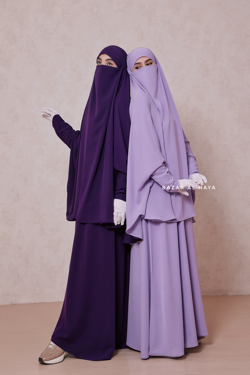 Yasmin Two Piece Jilbab With Dress & Khimar - Light Soft Breathable Flowy