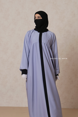 Kalina Lilac Hooded Abaya Dress With Pockets - Soft Crepe Cotton