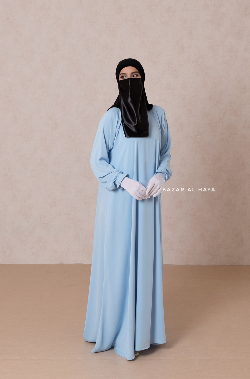 Baby Blue Salam Abaya - Loose & Wide In Nidha