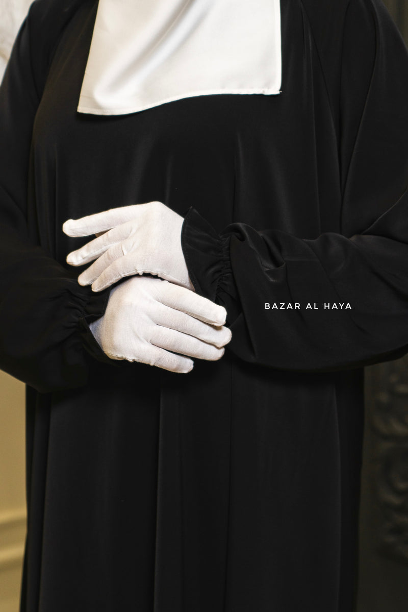 Black Salam Abaya - Comfy & Flowy - Silk Crepe