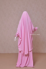 Baby Pink Hoor - Two Piece Jilbab With Skirt- Long & Loose