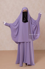 Yasmin Lilac Two Piece Jilbab With Dress & Khimar - Long & Loose Style, Light Soft Breathable Fabric