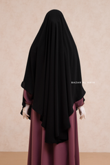 Marwad Maxi Round Diamond Khimar In Black - Crepe, Cotton Extra Long