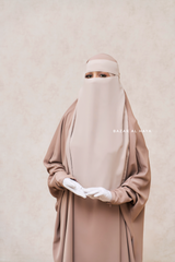 Single Creme Beige Layer Niqab - Super Breathable & Comfy