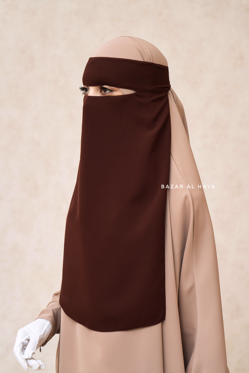 Single Layer Niqab In Brown - Better Breathe