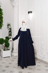 Navy Salam Abaya - Loose & Wide Bottom