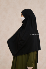 Eliza Black Diamond Khimar - Stretch Cotton - Medium