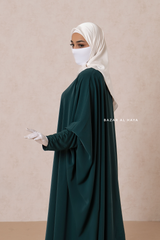 Emerald Faraasha Butterfly Wide Abaya - Silk Crepe