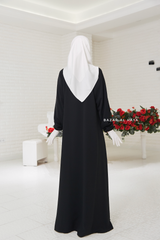 Black Salam 2 Abaya - Comfy Style Front Zipper - Nida