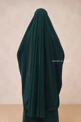 Green Emerald  Hoor - Two Piece Jilbab With Skirt- Long & Loose