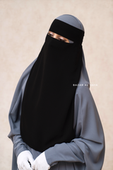 Black Single Niqab - Super Breathable Veil - Large & Medium