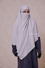 Silver Eliza Long Triangle Diamond Khimar - Soft Cotton