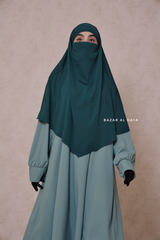 Emerald Cotton Eliza Short Triangle Diamond Khimar - Soft Cotton