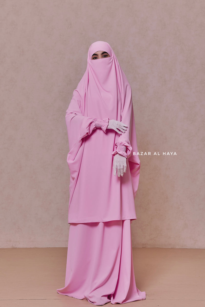 Baby Pink Hoor - Two Piece Jilbab With Skirt- Long & Loose