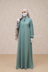 Eliza Mint Cotton Super Soft & Breathable Abaya Dress - Cozy