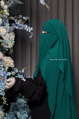 Two Layer Emerald Flap Niqab - Wide & Super Breathable Veil