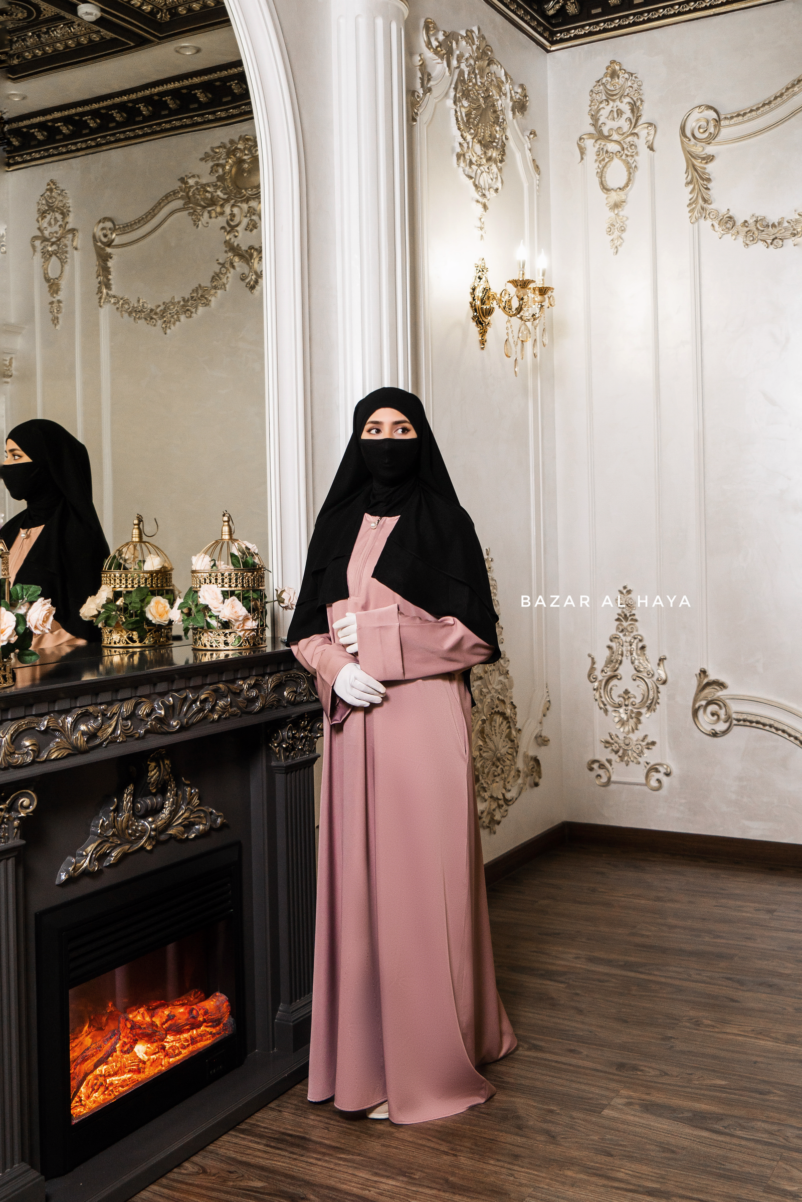 Madina Dusty Rose Abaya - Soft Relaxed Fit - Mediumweight Silk
